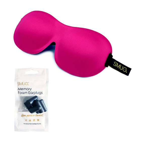 Bright Pink Contoured 3D Blackout Sleep Mask