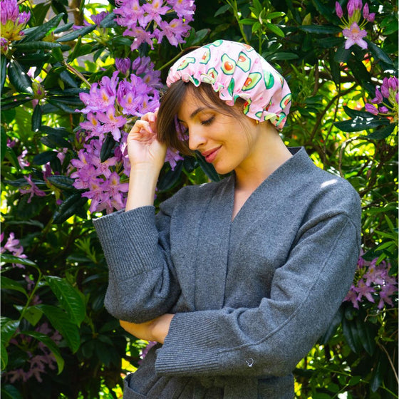 Luxury Shower Cap - Avocado Print