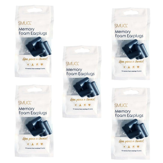 Memory Foam Earplugs - Black (5 Packs)