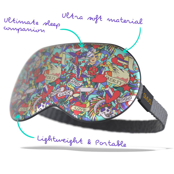 Satin Sleep Mask - Tattoo Print