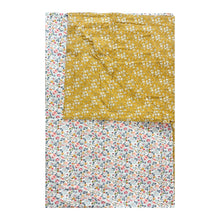  Reversible Stitch Border Bedspread Made With Liberty Fabric BETSY GREY & CAPEL MUSTARD