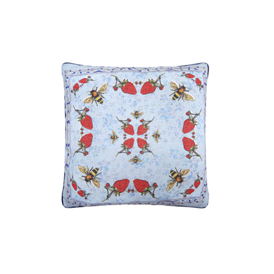 Hopsack Cushion Cover / ''Strawberry Garden"