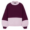 Taz Recycled Cotton Mix Two Tone Jumper - Burgundy