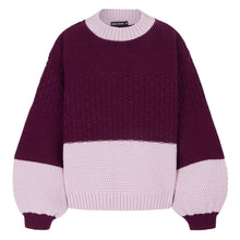  Taz Recycled Cotton Mix Two Tone Jumper - Burgundy