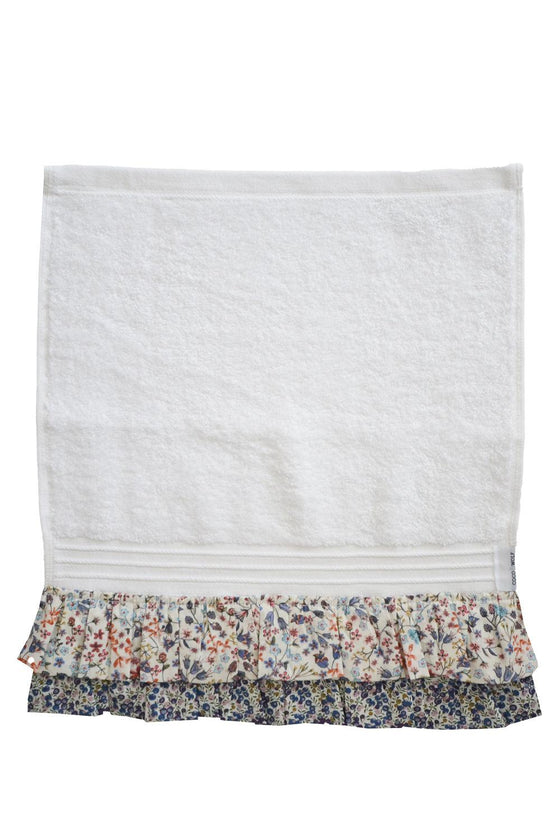 Ruffle Edge Towel Made With Liberty Fabric DONNA LEIGH & WILTSHIRE BUD