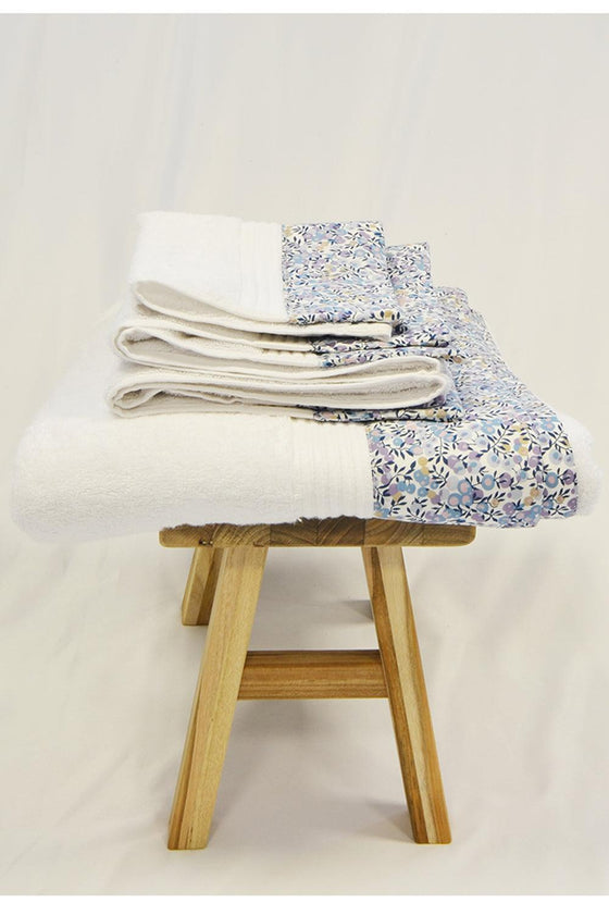 Border Edge Towel Made With Liberty Fabric WILTSHIRE LILAC