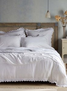 White Violet 100% Linen Bed Linen