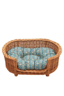  Wicker Oval Pet Bed Made With Liberty Fabric STRAWBERRY THIEF