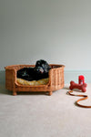 Wicker Oval Pet Bed Made With Liberty Fabric STRAWBERRY THIEF