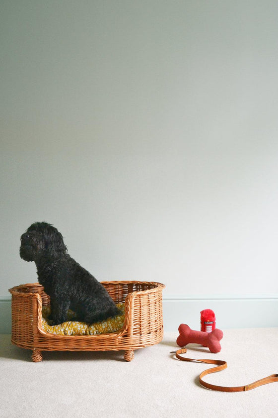 Wicker Oval Pet Bed Made With Liberty Fabric STRAWBERRY THIEF