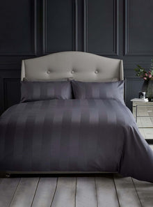  Silentnight Wide Sateen Stripe Duvet Set - Charcoal